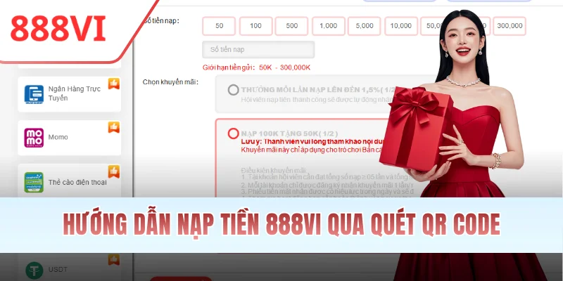 Hướng dẫn nạp tiền 888VI qua quét QR code